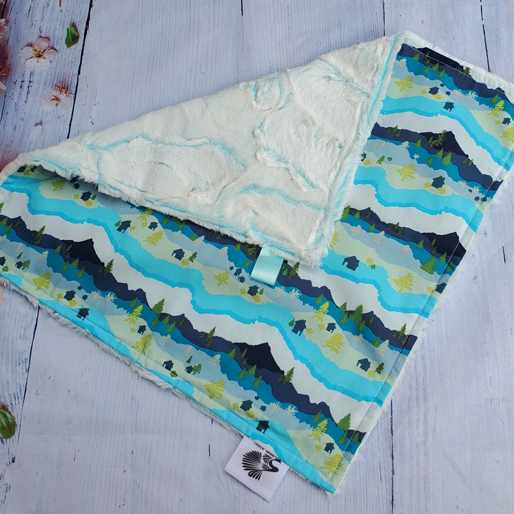 NEW Handmade Boho Mountains Luxe Minky Lov…